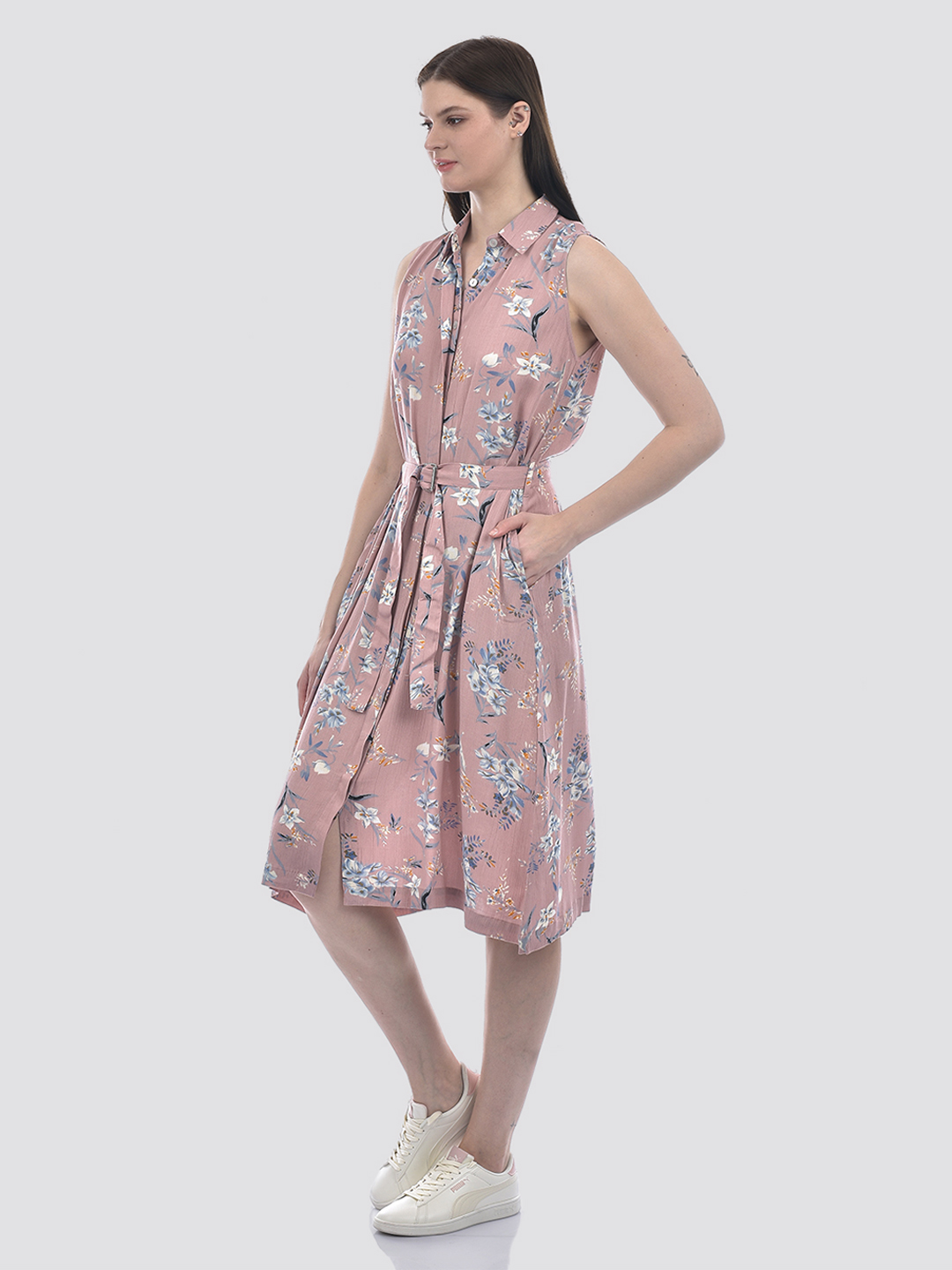 Numero Uno Women Pink Floral Shirt Dress
